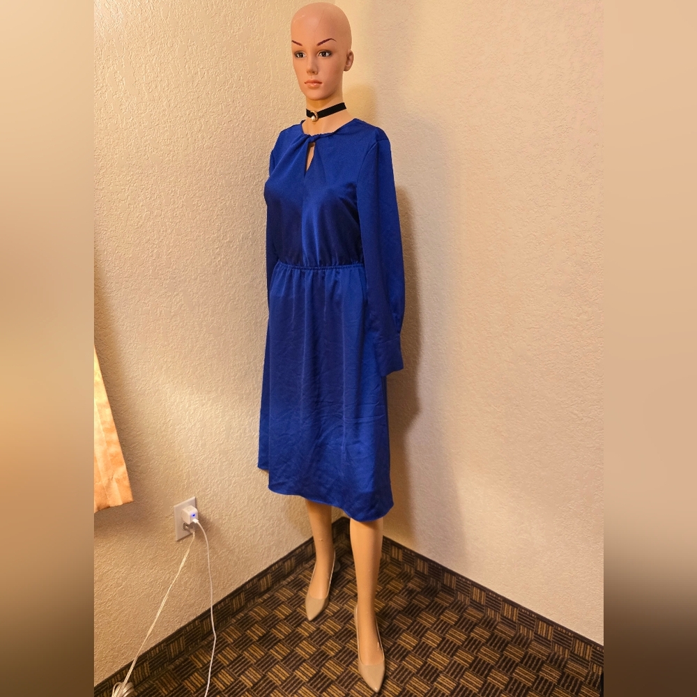 H&M Blue Long Sleeve Bishop Sundress